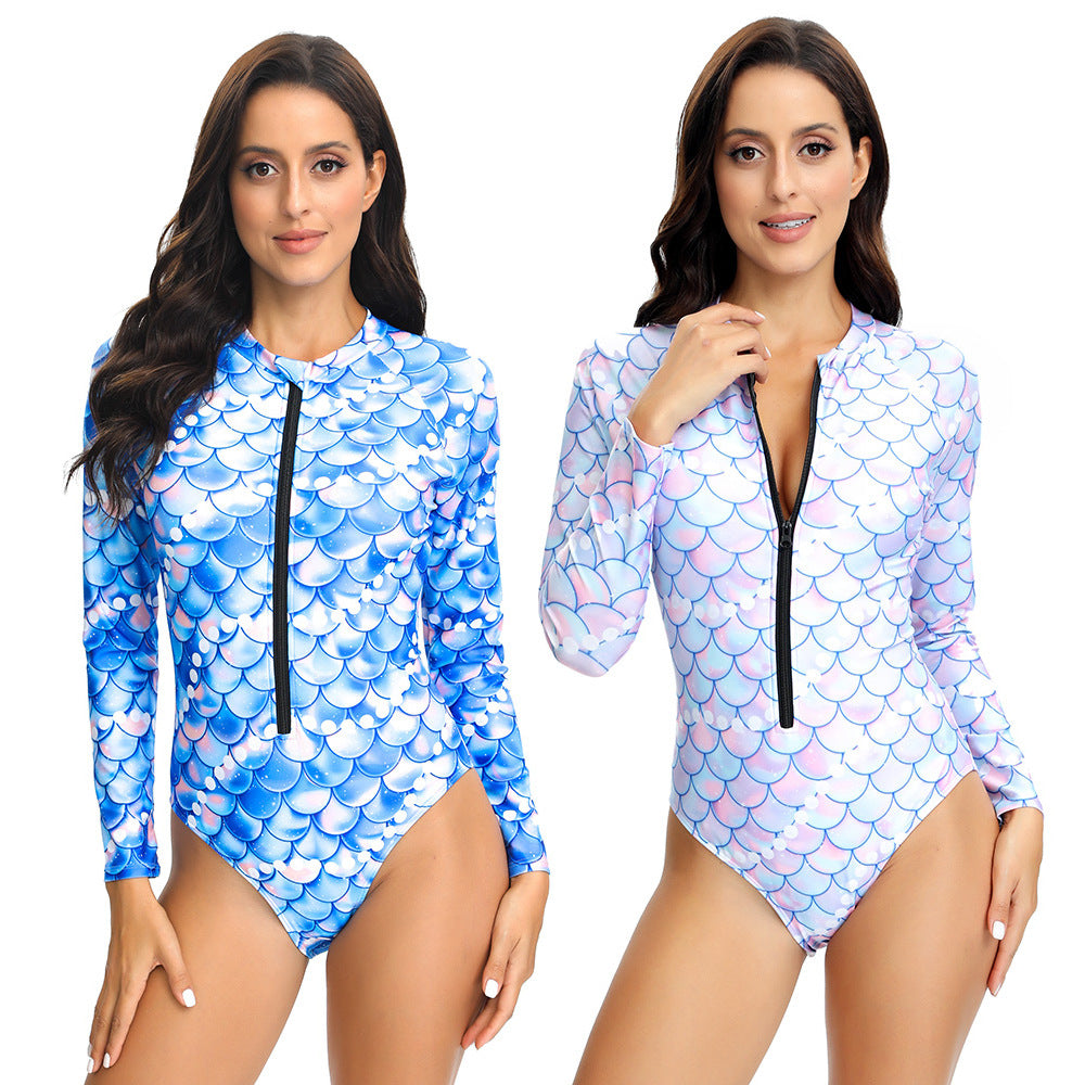 Maillot de bain à manches longues pour femmes avec design de sirène Echo Archiv