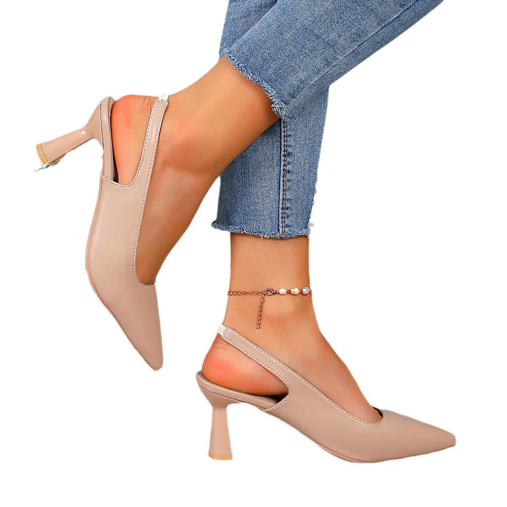 Escarpins à talon ouvert pour femmes avec un design élégant et un confortable talon bloc R&B