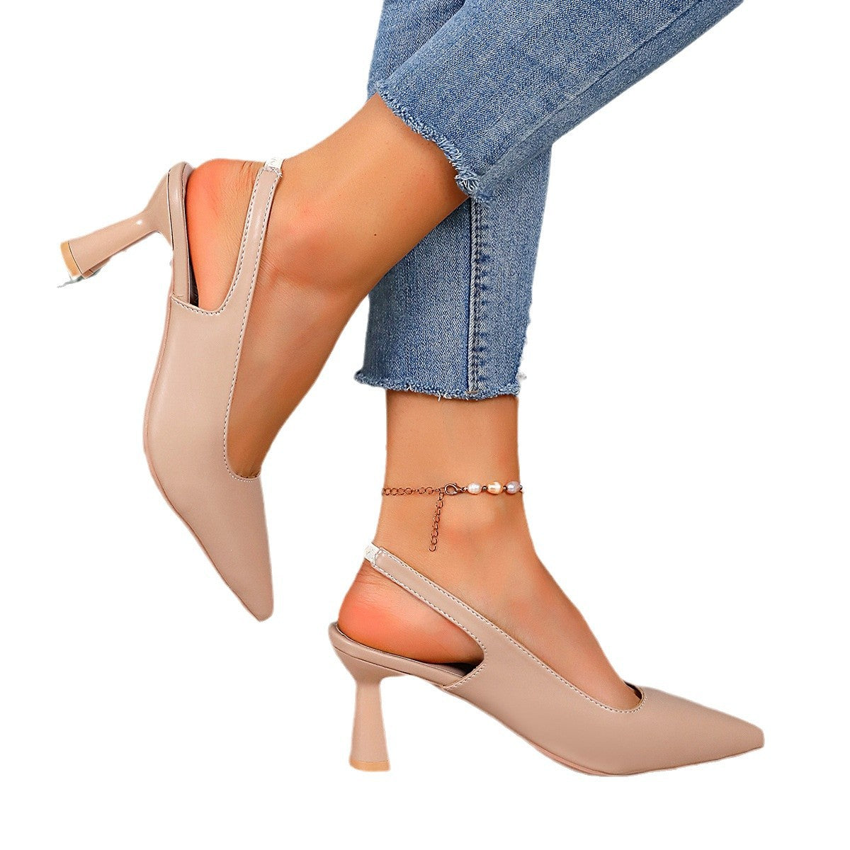 Escarpins à talon ouvert pour femmes avec un design élégant et un confortable talon bloc R&B
