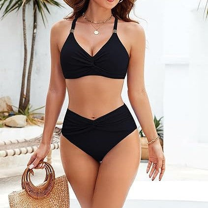 Ensemble de bikini femme taille haute avec détail twist R&B