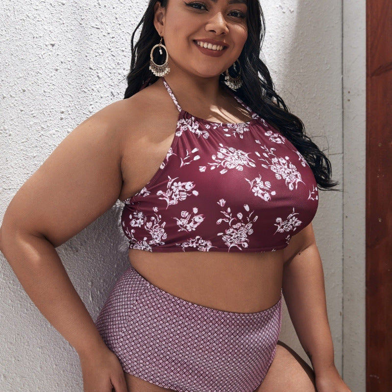 Bikini taille haute pour femmes avec haut cropped à la mode R&B