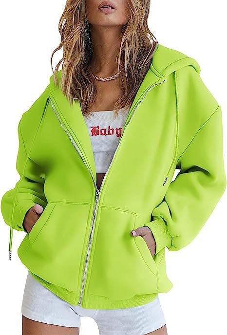 Veste à capuche surdimensionnée pour femmes avec fermeture éclair intégrale et poches kangourou Echo Archiv