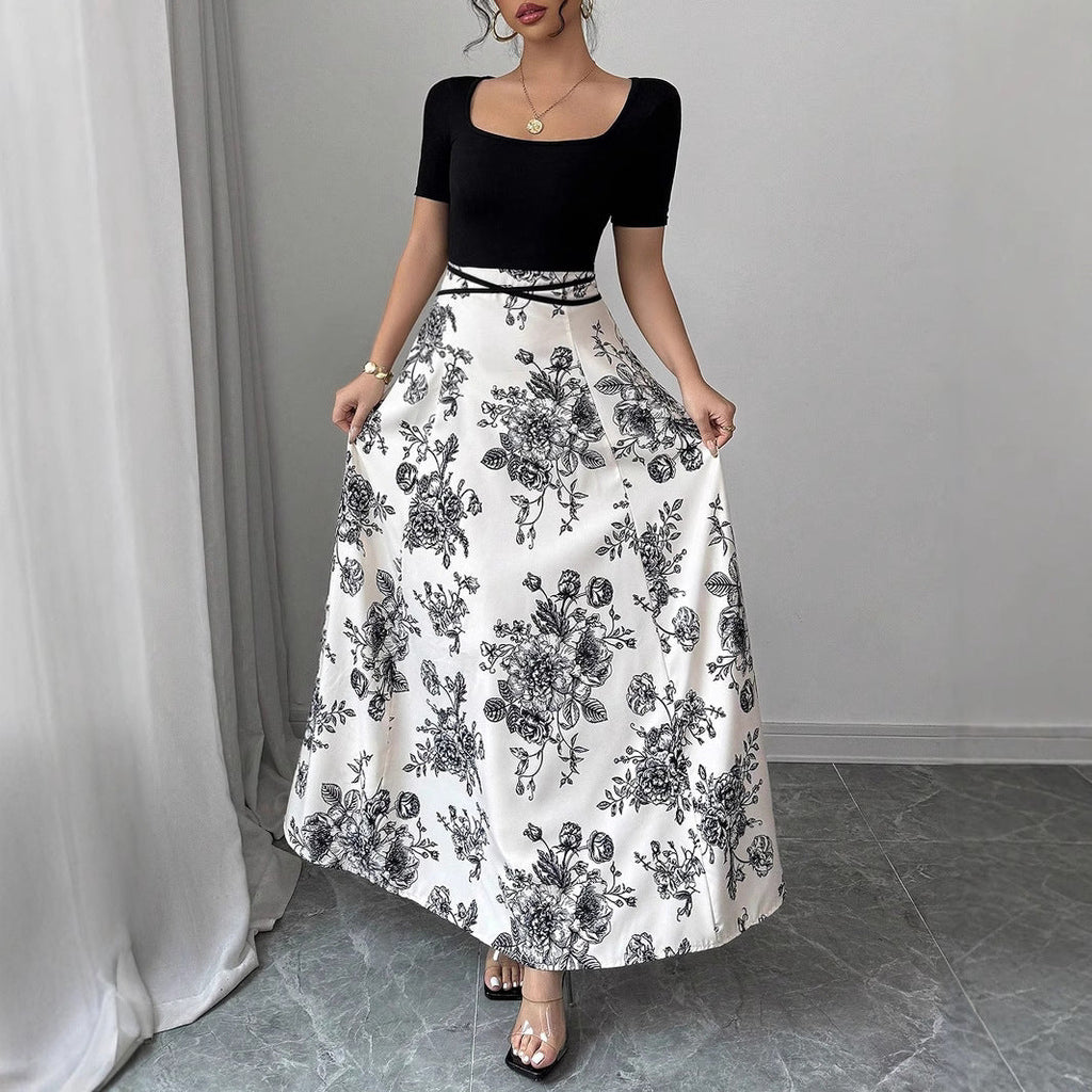 Jupe Maxi Élégante pour Femme avec Motif Floral R&B
