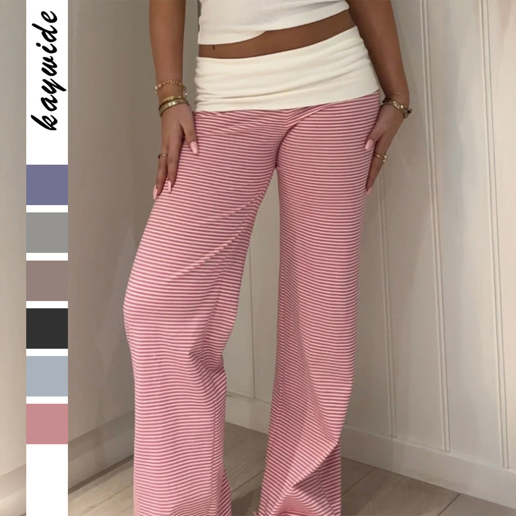Pantalon lounge Palazzo pour femmes à taille haute et en tissu élastique Comfort-Stretch Echo Archiv