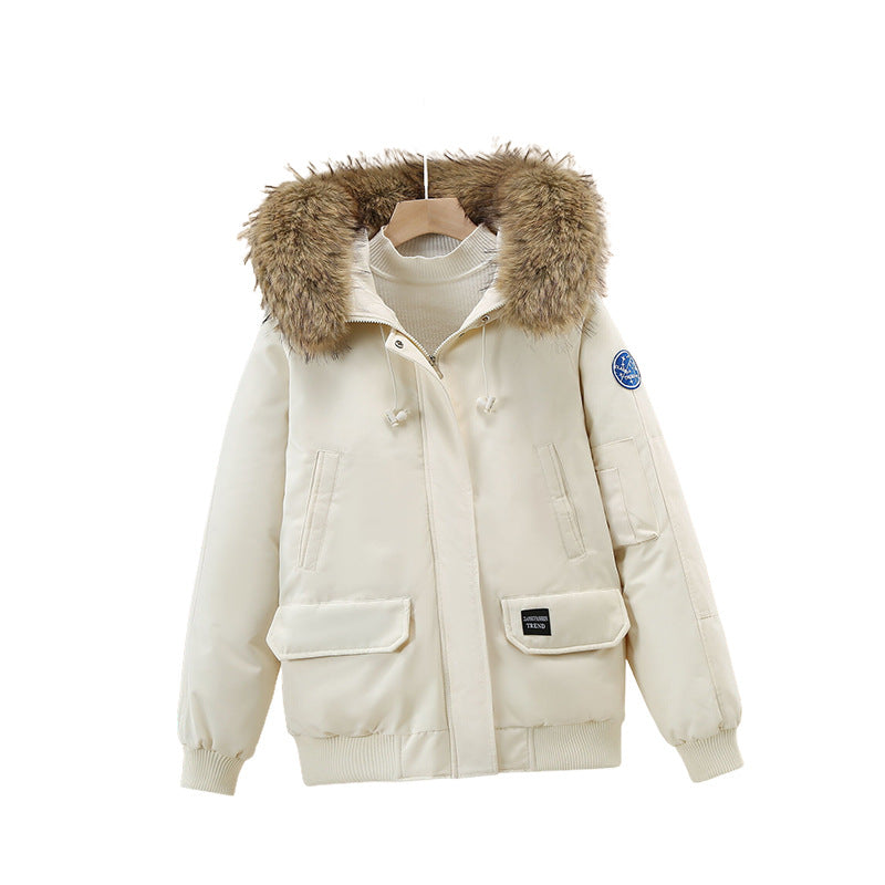 Veste bomber matelassée pour femmes avec capuche en fausse fourrure amovible, poignets côtelés et fermeture éclair à double sens cachée Echo Archiv