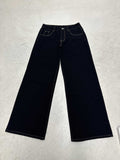 Jeans taille haute à jambe large pour femmes avec taille haute et surpiqûres contrastées Echo Archiv