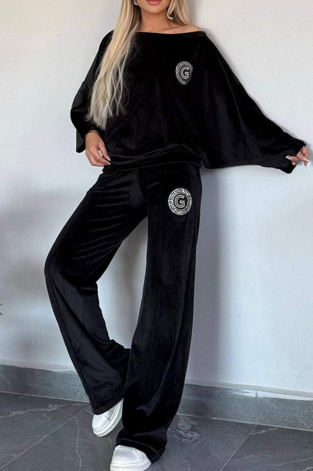 Ensemble de Loungewear Élegant en Velours Doux pour Femmes