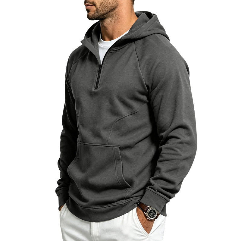 Haut à capuche pour hommes avec demi-zip et coupe sportive et ajustée Echoarchiv
