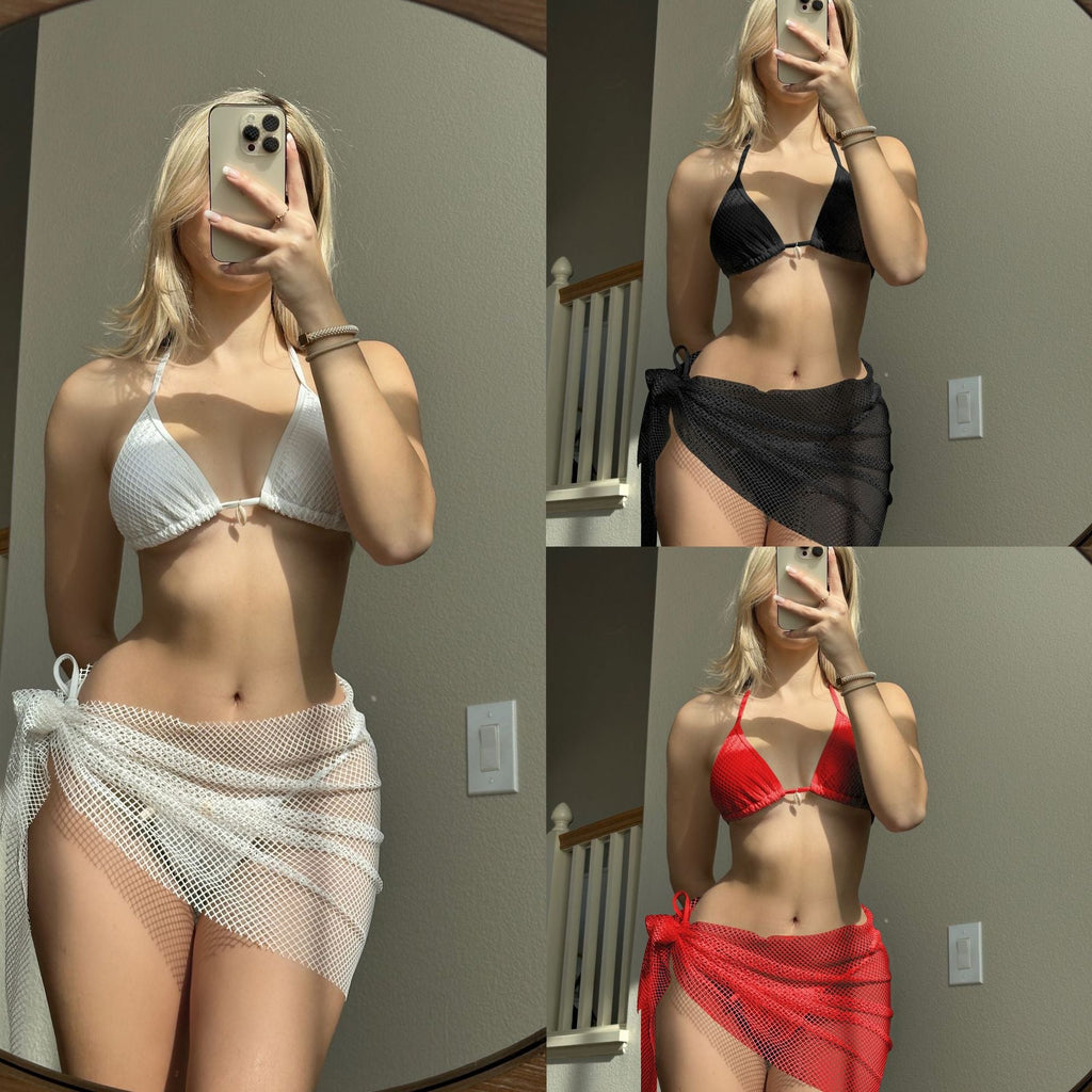 Bikini triangle femme avec design en maille transparente R&B
