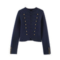 Veste courte pour femmes inspirée du militaire avec encolure ronde, silhouette cintrée et boutons décoratifs dorés Echo Archiv