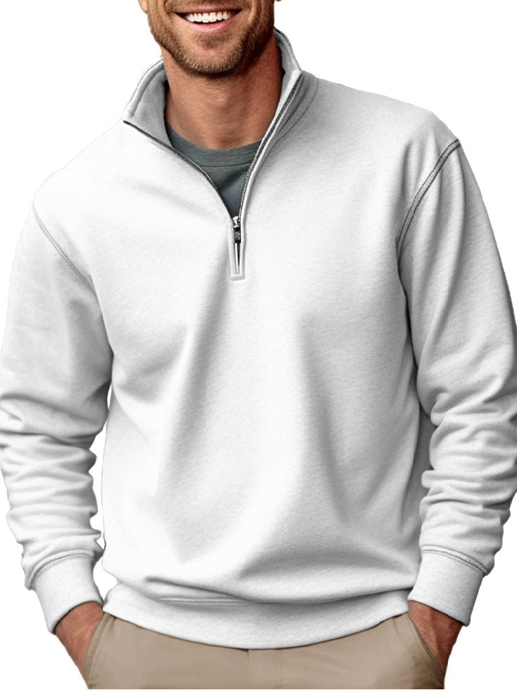 Sweat-shirt pour hommes à demi-zip avec col montant et doublure en polaire douce Echo Archiv