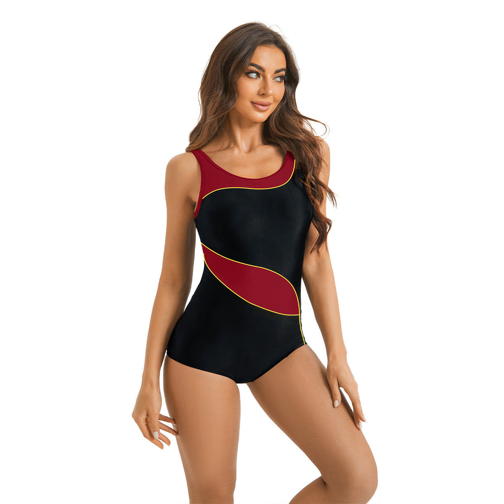 Maillot de bain une pièce sportif pour femmes avec motif dynamique Drune