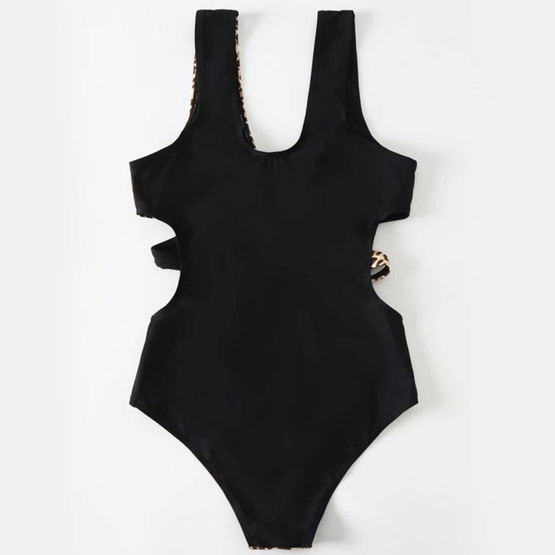 Maillot de bain une pièce pour femmes avec découpe et motif animal R&B