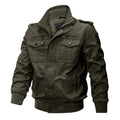 Veste bomber-field pour hommes en coton canvas multifonctionnelle avec col montant, épaulettes et fermeture éclair à boutons-pression cachée Echo Archiv
