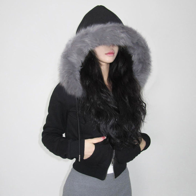 Veste bomber cintrée pour femmes avec large taille côtelée, deux poches obliques et détails décoratifs en zip Echo Archiv
