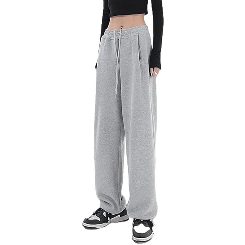 Pantalon palazzo pour femmes en sweat à coupe décontractée avec taille haute confortable, cordon de serrage et poches latérales Echo Archiv