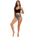 Ensemble de bikini taille haute pour femmes avec haut rembourré et design léopard R&B