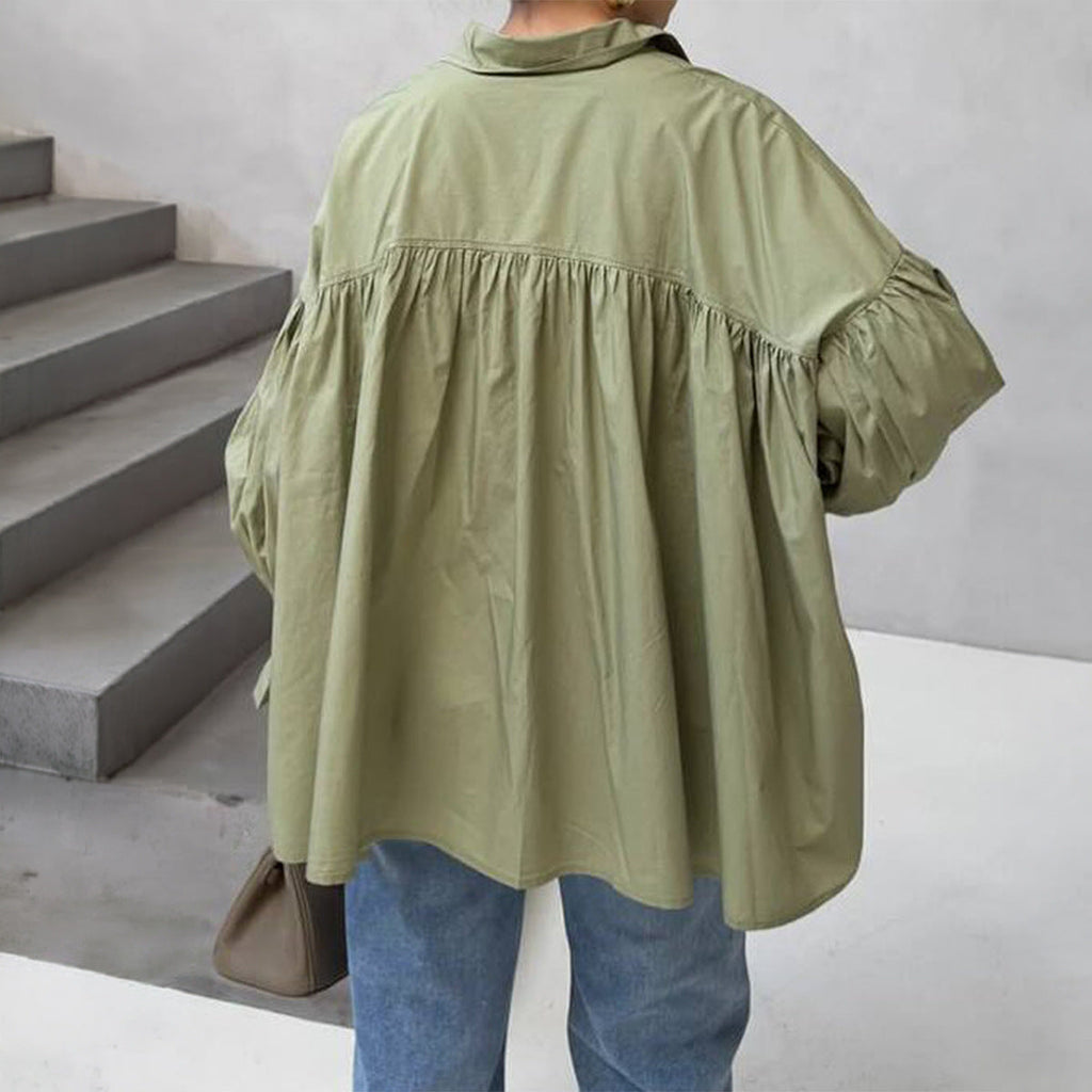 Chemise oversize pour femmes avec épaule froncée et manches ballon Echo Archiv