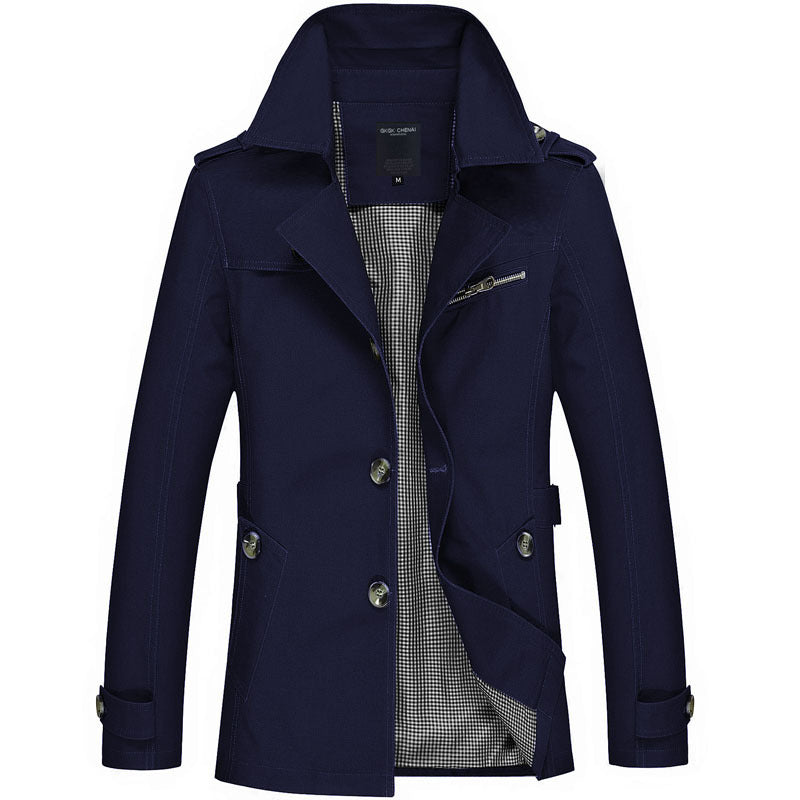 Veste blazer en coton décontractée pour hommes avec patte de boutonnage, poches plaquées et doublure rayée Echo Archiv