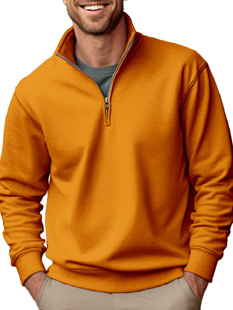 Sweat-shirt pour hommes à demi-zip avec col montant et doublure en polaire douce Echo Archiv