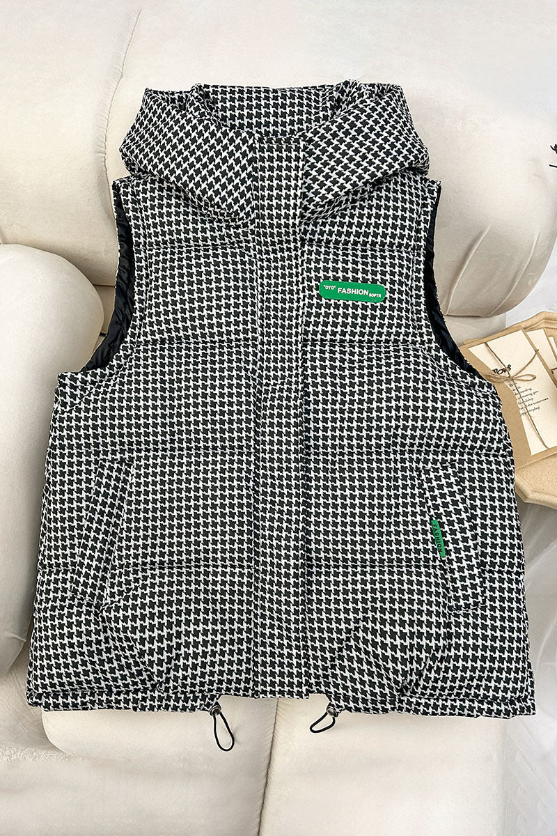 Gilet à capuche matelassé pour femmes avec impression logo intégrale, isolation rembourrée, ourlet ajustable et poches zippées dissimulées Echo Archiv