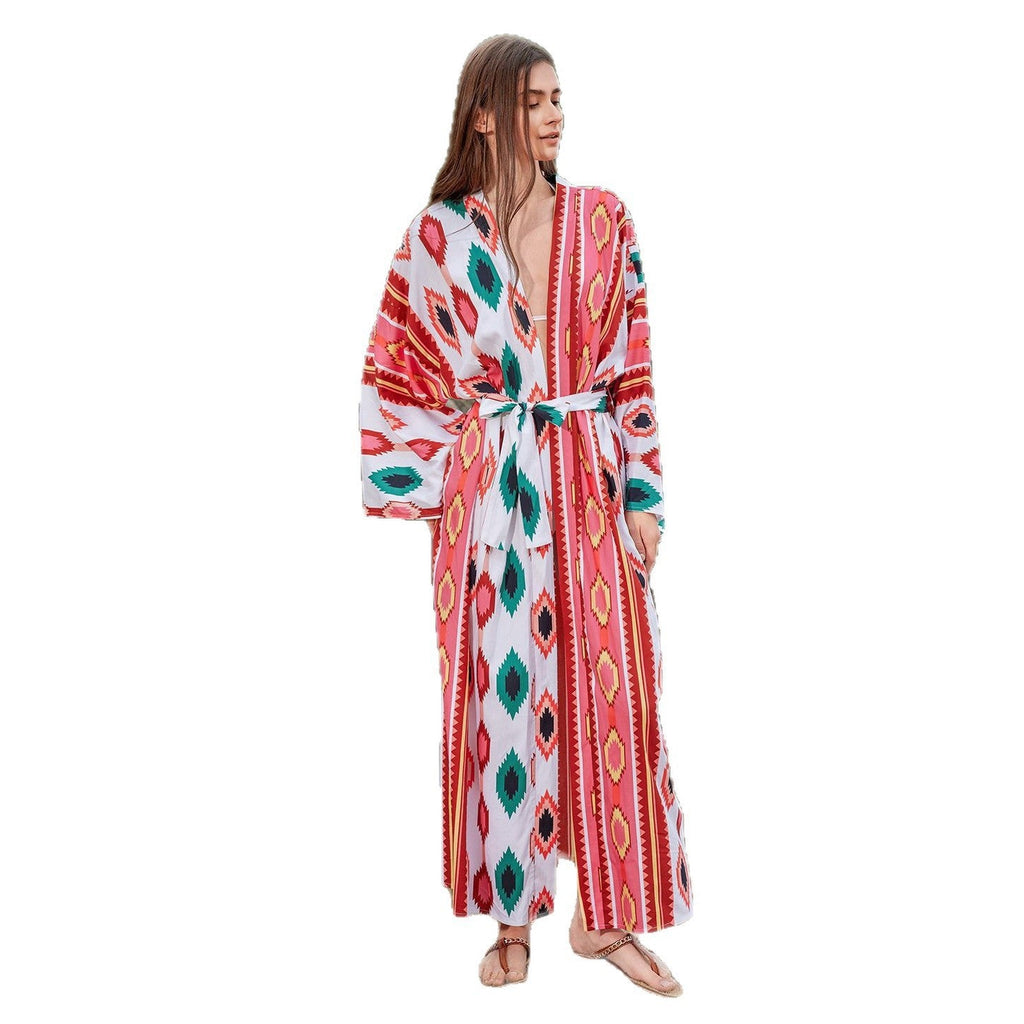 Top en tricot court pour femmes avec motif tropical R&B