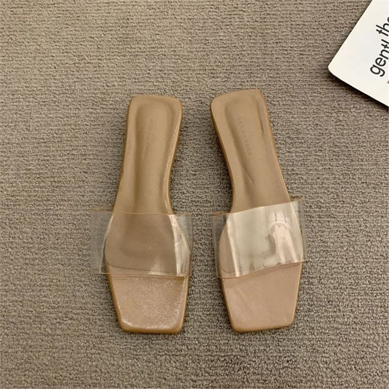 Chaussons transparents élégants pour femmes R&B
