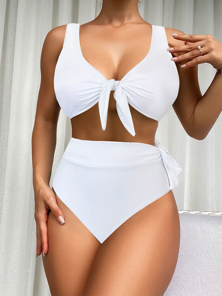 Bikini femme à taille haute avec nœud ajustable R&B