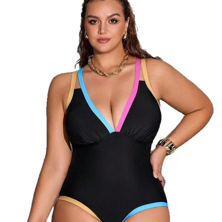 Maillot de bain une pièce sportif pour femmes avec des accents de couleur tendance R&B