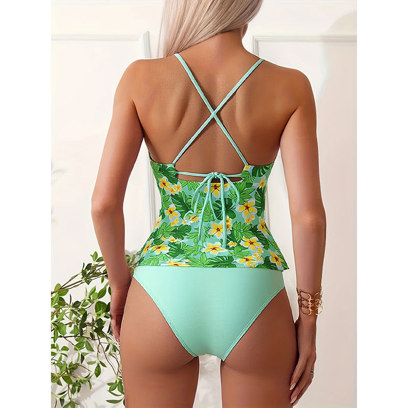 Tankini pour femmes avec coupe florale et bretelles réglables R&B