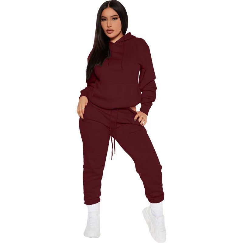 Ensemble de lounge pour femmes en deux parties avec sweat à capuche et pantalon de jogging taille haute en doux French Terry Echo Archiv