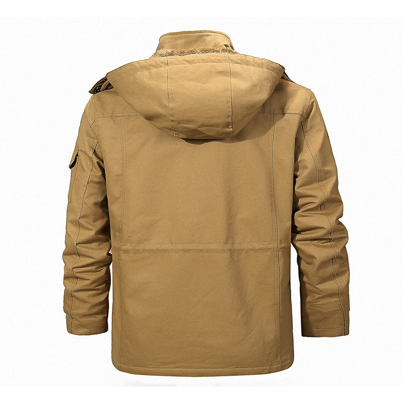 Parka de champ pour hommes, doublé en Teddy, en toile, avec capuche et poches multifonctionnelles Echo Archiv