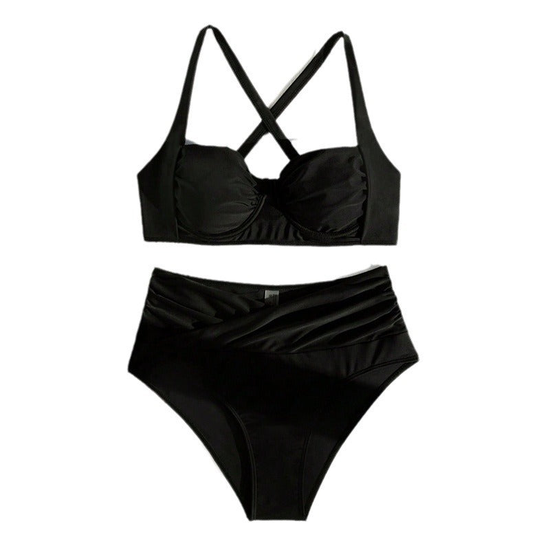 Bikini taille haute pour femmes avec effet de soutien caché R&B