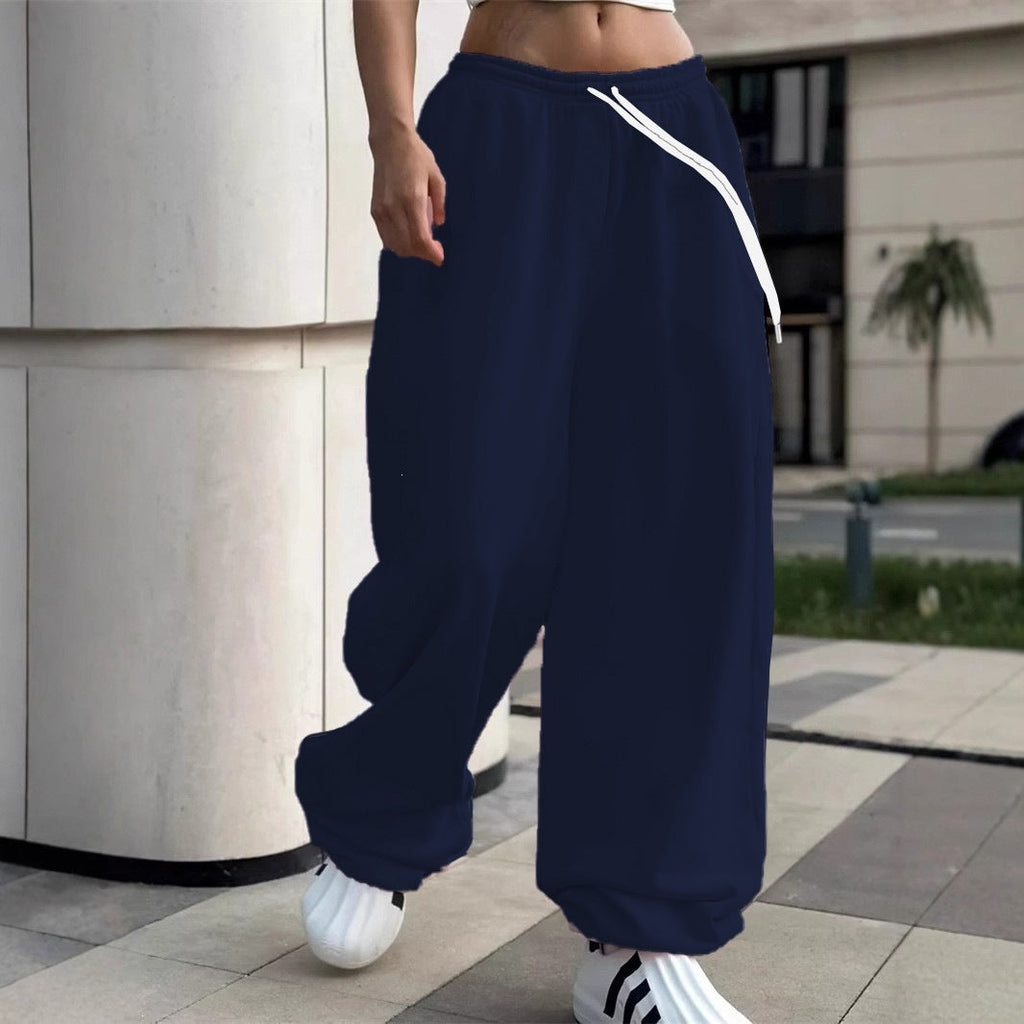 Pantalon de jogging large pour femmes avec ceinture confort haute, cordon de serrage et poignets élastiques Echo Archiv