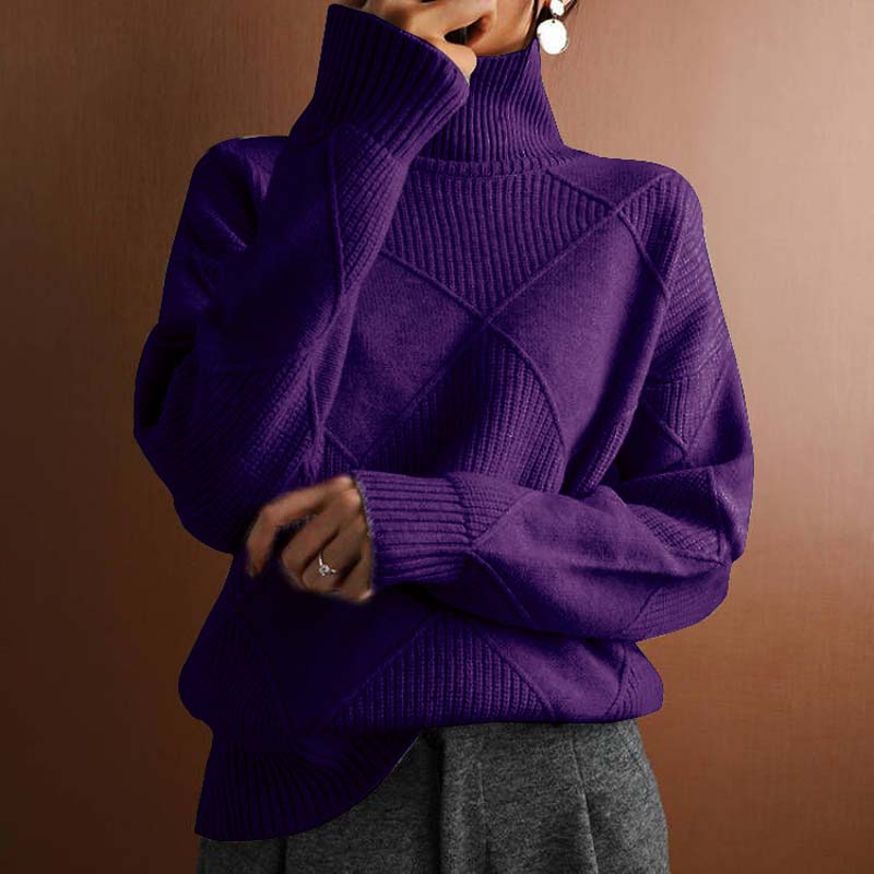 Karin - Pull Col Roulé Oversize Élégant