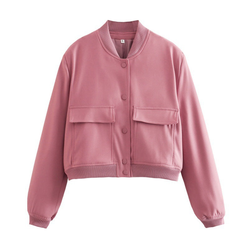 Veste courte sportive pour femmes avec poches à rabat