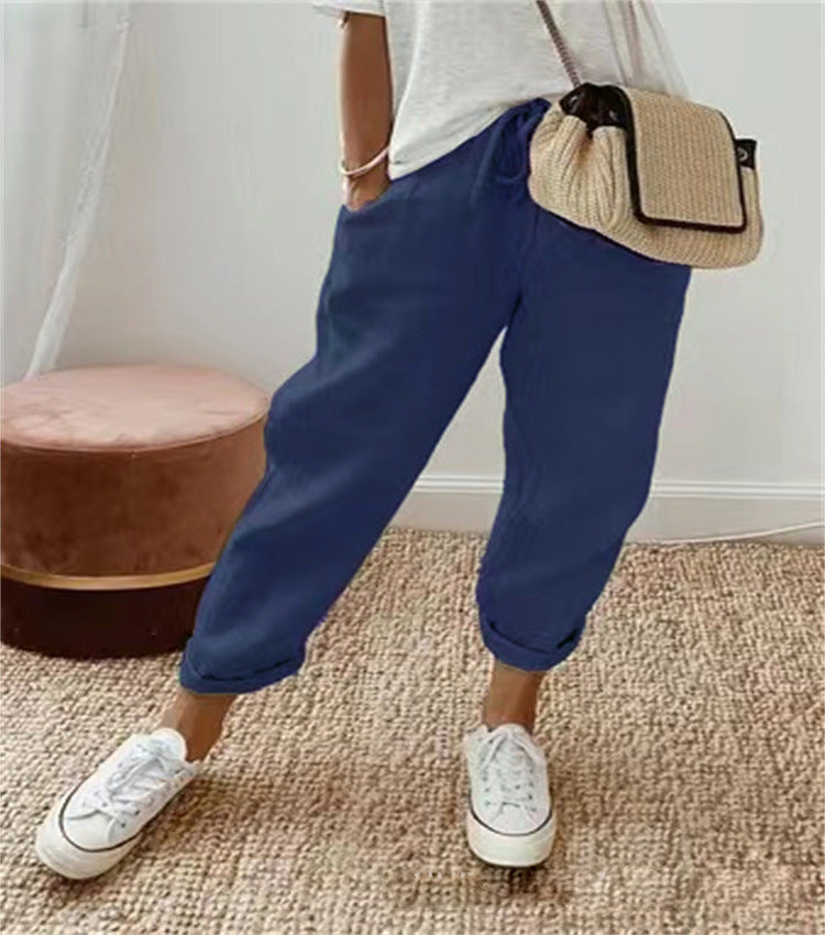 Pantalons Harem en Damenschalotte avec broderie florale Echoarchiv