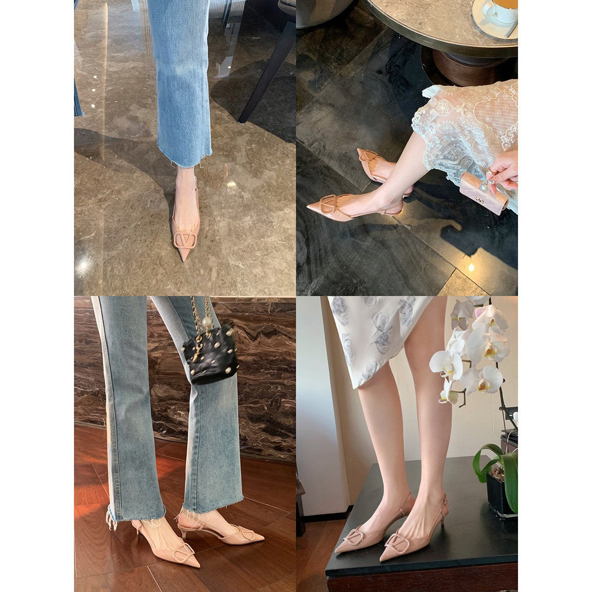 Pompes à talons élégantes pour femmes avec un fin talon R&B