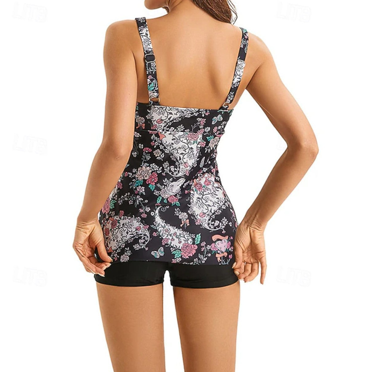 Haut de Tankini Femme avec des Volants Ludiques et un Design Floral Echo Archiv