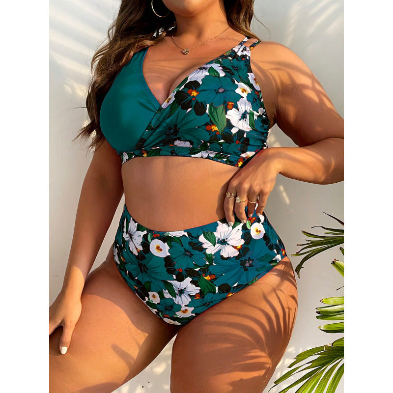 Bikini Femme à Taille Haute avec Design Floral R&B