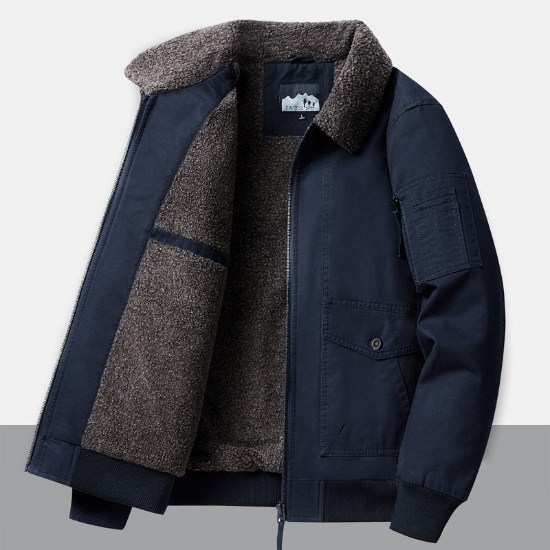 Veste utilitaire urbaine pour hommes avec doublure en fausse fourrure