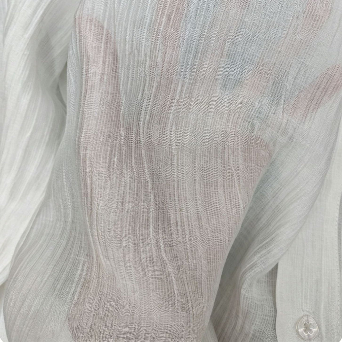 Blouse Femme Transparente en Look Lin avec Col Kent Echoarchiv