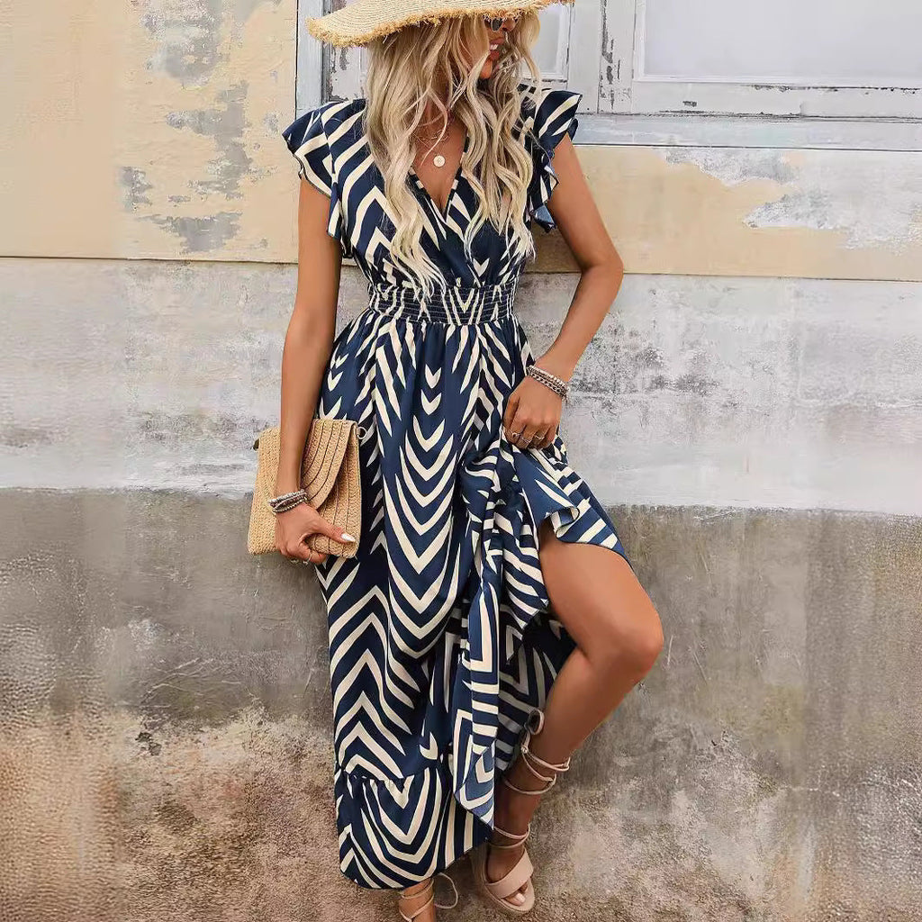 Robe Maxi Élégante pour Femmes avec Coupe Asymétrique et Détail Drapé R&B