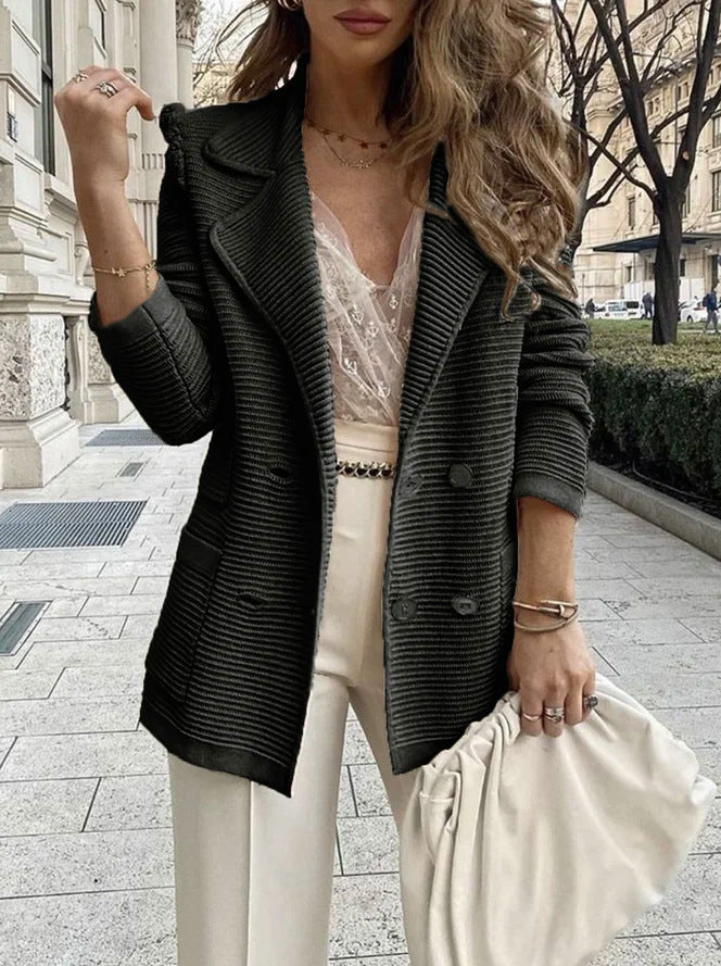 Veste Blazer Tricotée Femme à la Mode