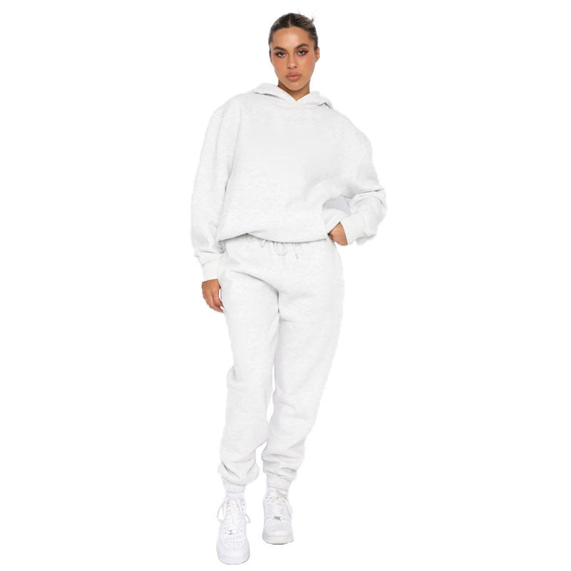 Ensemble de loungewear oversize décontracté pour femmes avec hoodie doublé en polaire et jogging taille haute Echo Archiv