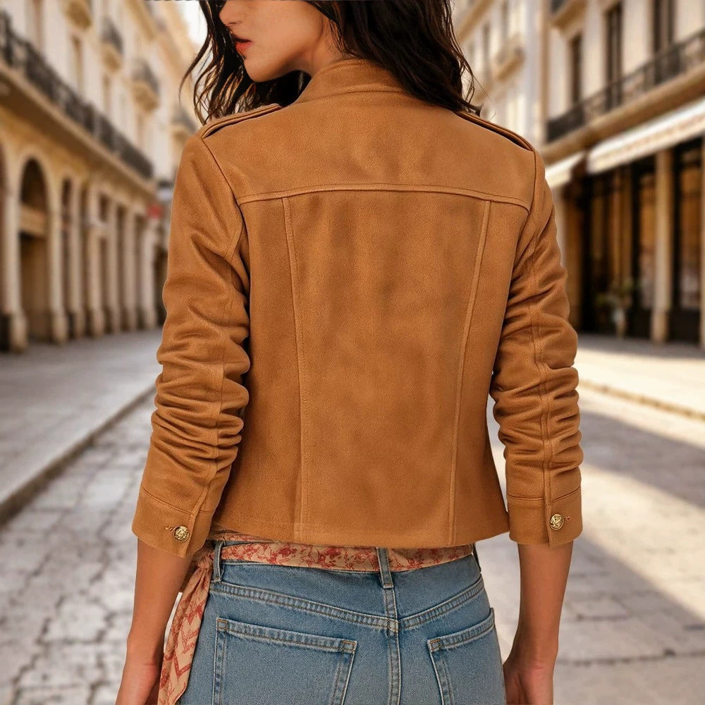 Veste à manches longues pour femmes avec boutons et poches