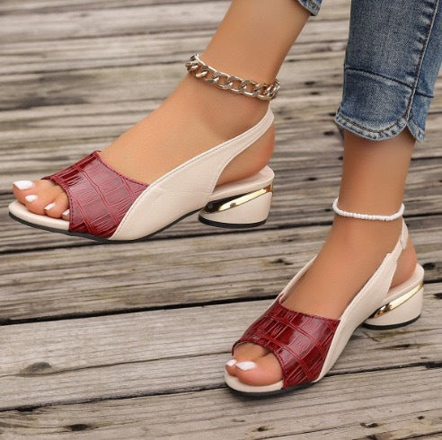 Sandales à talons bloc pour femmes avec un design tendance et un matériau respirant Heidi-Mode