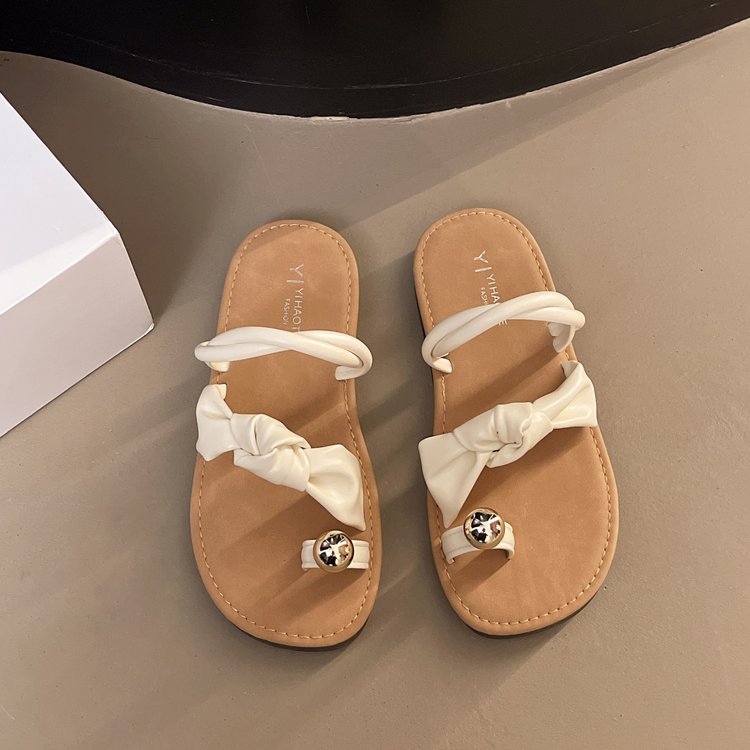 Sandales pour femmes avec un accent décoratif en nœud R&B
