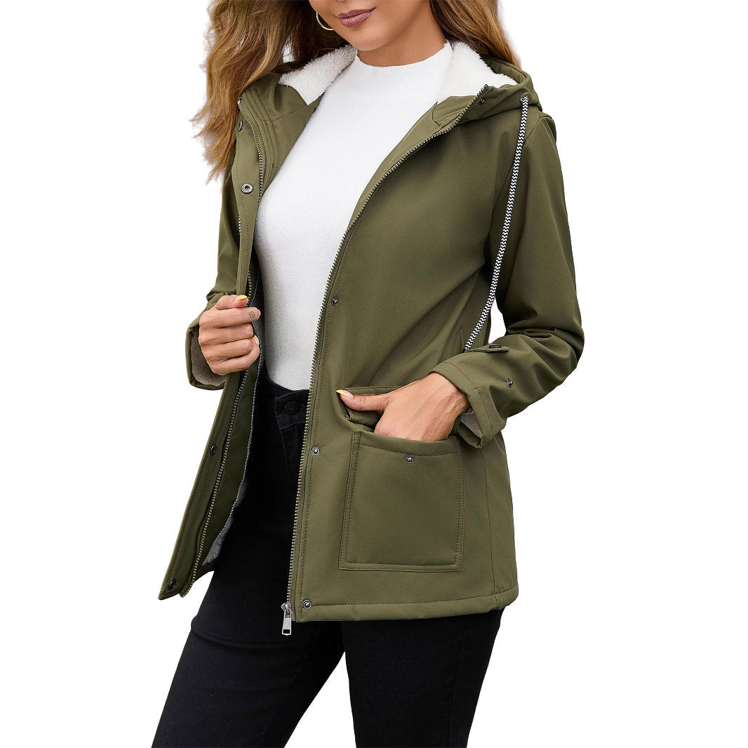 Veste d'extérieur à la mode pour femmes avec doublure en polaire