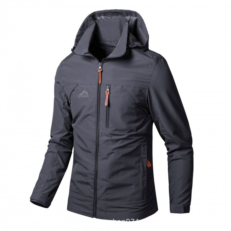 Veste softshell légère pour hommes, déperlant, avec capuche et fermeture éclair sécurisée Echo Archiv
